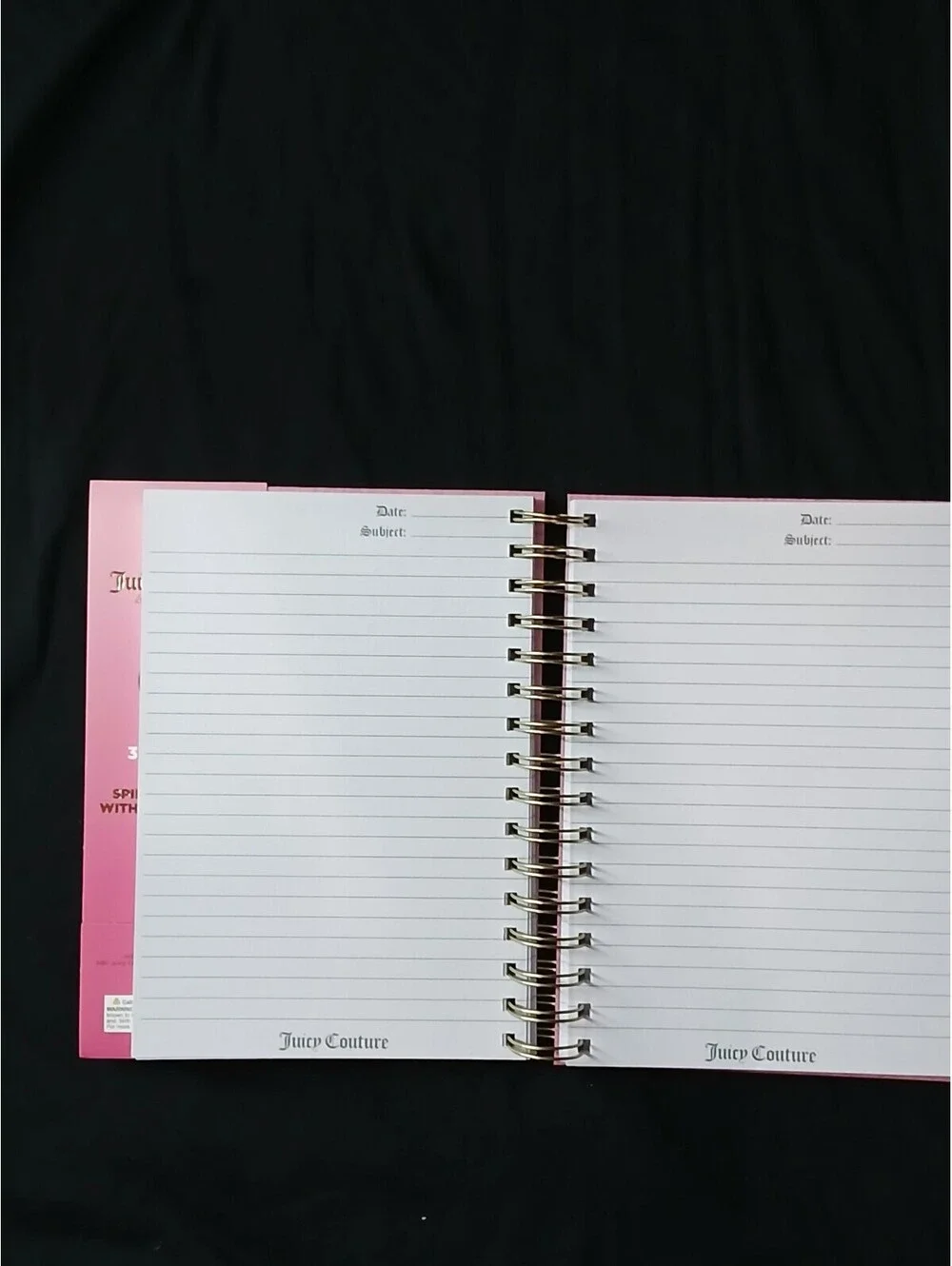 Juicy Couture Pink Gold Spiral Journal 2 Crown Pens 316 Pages Gift Set NWT